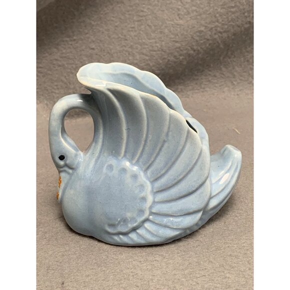 Vintage Blue Swan Ceramic Planter Figurine Small Decorative Vase Pot By Shawnee - Picture 3 of 9